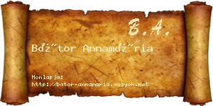 Bátor Annamária névjegykártya